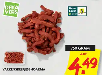 Dekamarkt Varkensreepjesshoarma aanbieding