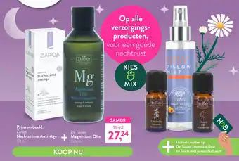 Holland & Barrett Zarqa Nachtcrème Anti-Age + De Tuinen Magnesium Olie aanbieding