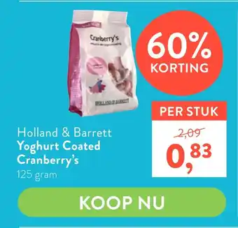 Holland & Barrett Holland & Barrett Yoghurt Coated Cranberry's aanbieding