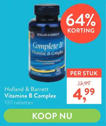 Holland & Barrett Holland & Barrett Vitamine B Complex aanbieding