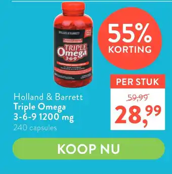 Holland & Barrett Holland & Barrett Triple Omega 3-6-9 1200 mg aanbieding