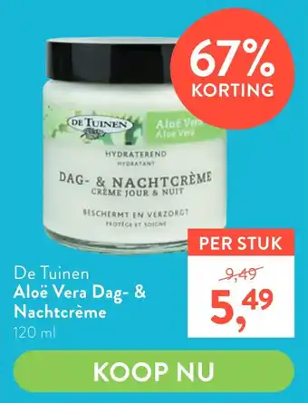 Holland & Barrett De Tuinen Aloë Vera Dag- & Nachtcrème aanbieding