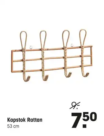 Kwantum Kapstok Rattan Bruin aanbieding