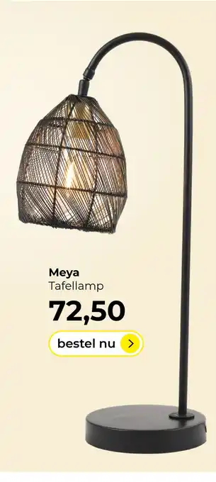 Lampidee Meya - Tafellamp 1 lichts 23x18x60 cm mat zwart/goud aanbieding