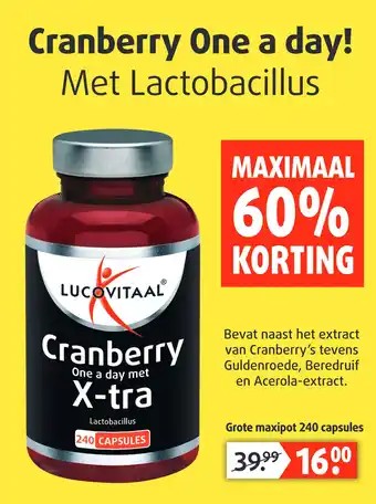 Lucovitaal Cranberry One a day aanbieding