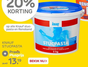 Praxis Knauf stucpasta aanbieding