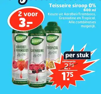 Trekpleister Teisseire siroop 0% aanbieding