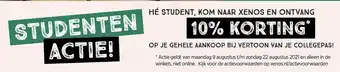 Xenos 10% studentenkorting aanbieding