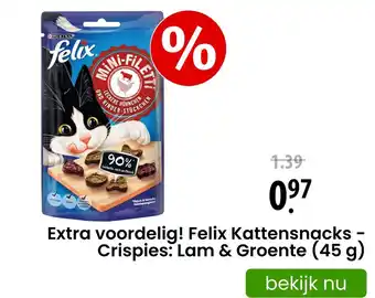 Zooplus Felix Kattensnacks - Crispies: Lam & Groente aanbieding