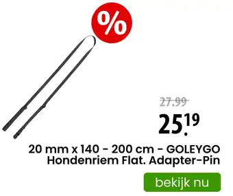 Zooplus GOLEYGO Hondenriem Flat. Adapter-Pin aanbieding