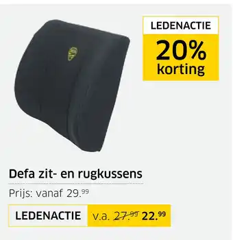 ANWB Defa zit- en rugkussens aanbieding