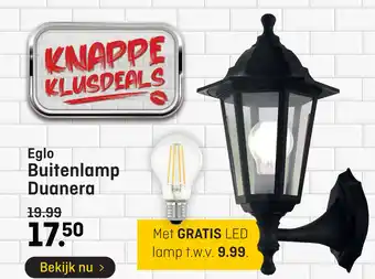 Hubo Eglo Buitenlamp Duanera aanbieding