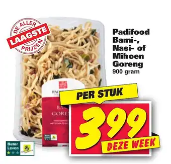 Nettorama Padifood 00 Bami-, Nasi- of Mihoen pen Goreng aanbieding