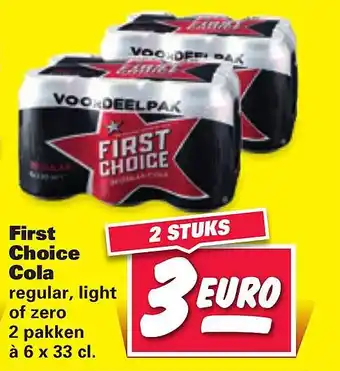 Nettorama First Choice Cola regular, light of zero aanbieding