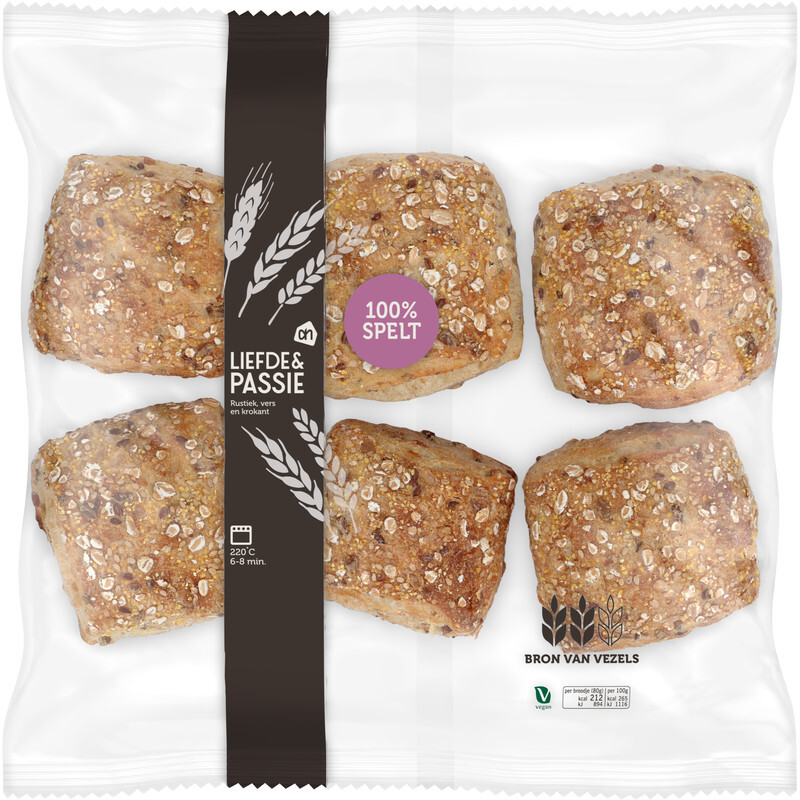 Albert Heijn Ah liefde & passie spelt broodjes aanbieding