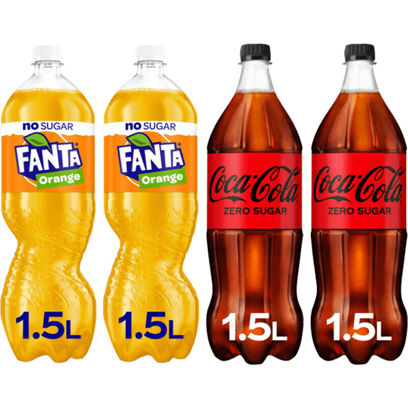 Albert Heijn Coca-cola en fanta no sugar multipack 1,5l aanbieding