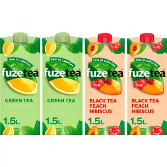 Albert Heijn Fuze tea green & peach 1,5l 2-pack aanbieding