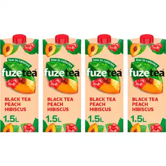 Albert Heijn Fuze tea peach hibiscus 1,5l 4-pack aanbieding