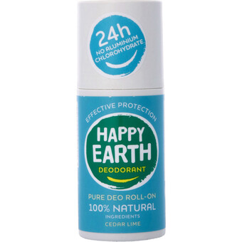 Albert Heijn Happy earth pure deo roll-on cedar lime aanbieding
