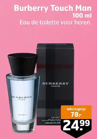 Trekpleister Burberry touch man 100ML aanbieding