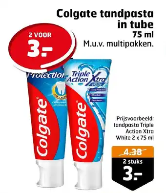 Trekpleister Colgate tandpasta in tube 75 ml 2 stuks aanbieding