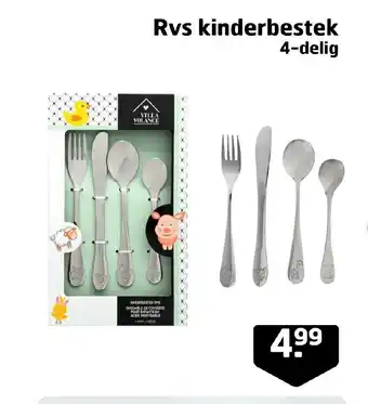 Trekpleister Rvs kinderbested 4-delig aanbieding