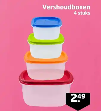 Trekpleister Vershoudboxen 4 stuks aanbieding