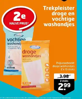 Trekpleister Droge en vochtige washandjes 2 stuks aanbieding