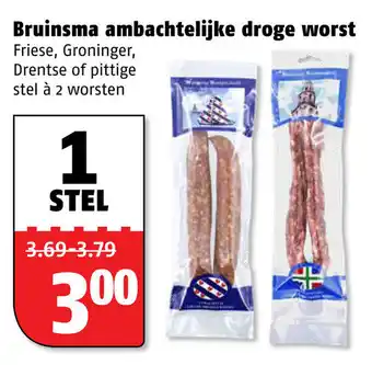 Poiesz Bruinsma Ambachelijke droge worst aanbieding
