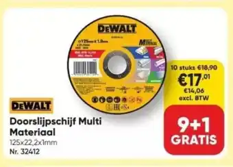 Toolstation Dewalt doorslijpschijf multi materiaal 125 x 22.2 x 1mm nr. 32412 aanbieding