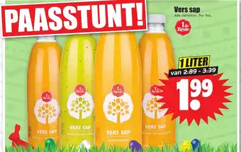 Dirk Vers sap per fles 1 liter aanbieding