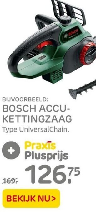 Praxis Bosch accu kettingzaag aanbieding