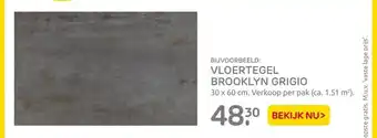 Praxis Vloertegel Brooklyn Grigio 30 x 60 cm aanbieding