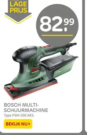 Praxis Bosch multi-schuurmachine Type PSM 200 AES aanbieding