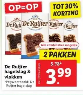 Lidl De ruijter hagelslag & vlokken *prijsvoorbeeld: de ruijter hagelslag aanbieding