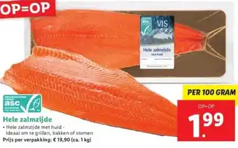 Lidl Hele zalmzijde aanbieding