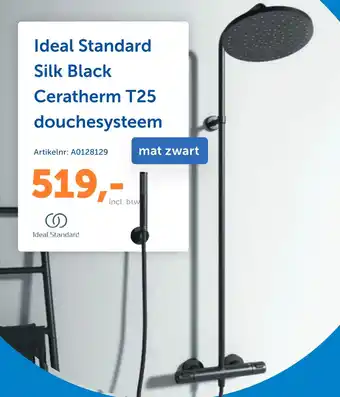 Warmteservice Ideal standard silk black ceratherm t25 douchesysteem aanbieding