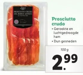 Lidl Prosciutto crudo aanbieding
