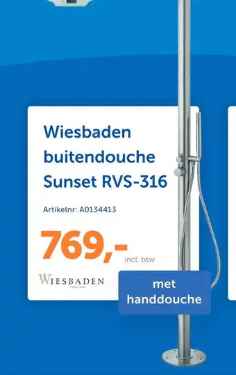 Warmteservice Wiesbaden buitendouche sunset rvs-316 aanbieding