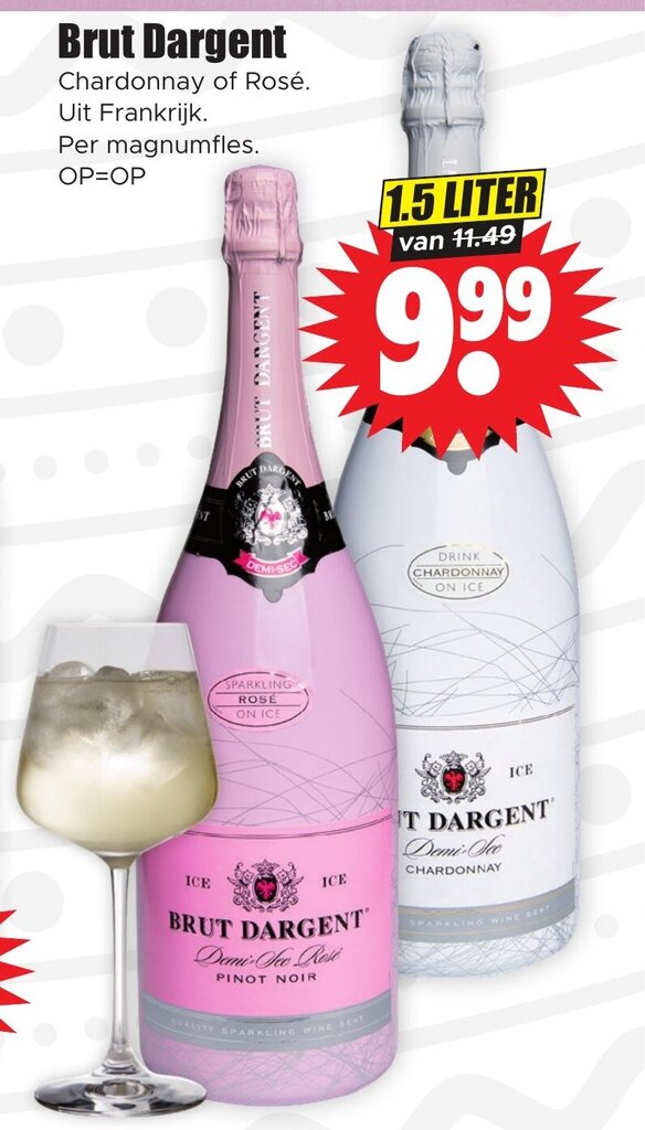 Brut Dargent Chardonnay 1 5 Liter Brut dargent 1.5 liter aanbieding bij Dirk