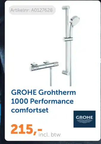 Warmteservice Grohe grohtherm 1000 performance comfortset aanbieding