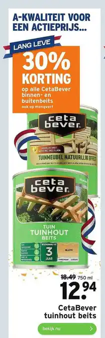 GAMMA CetaBever Tuinhout Beits 30% Korting 750ml aanbieding