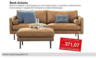 Woonsquare Bank Arizona Ruime 2-Zitsbank aanbieding