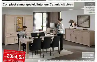 Woonsquare Compleet Samengesteld Interieur Catania Wit Eiken TV-Audio-Hifi-Dressoir, Eetkamertafel Of Salontafel aanbieding