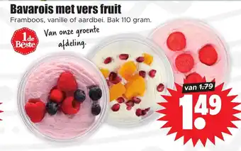 Dirk Bavarois met vers fruit 110g aanbieding