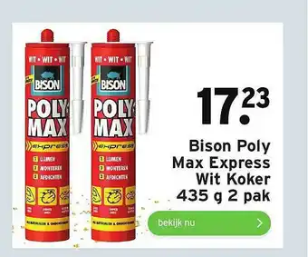 GAMMA Bison Poly Max Express Wit Koker 435 G 2 Pak aanbieding