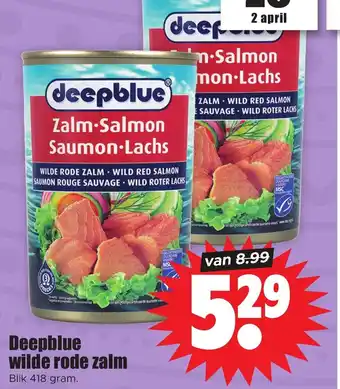 Dirk Deepblue wilde rode zalm 418g aanbieding