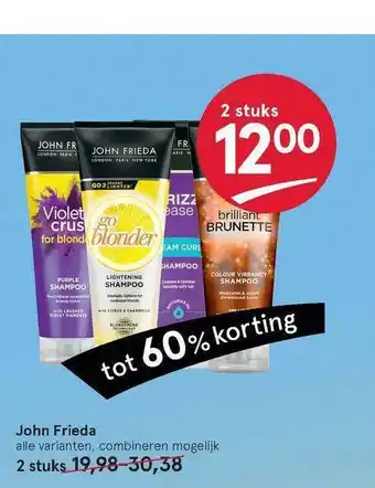 Etos John Frieda Tot 60% Korting aanbieding