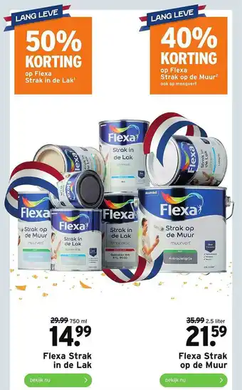 GAMMA Flexa Strak In De Lak Of Flexa Strak Op De Muur 40% - 50% Korting aanbieding