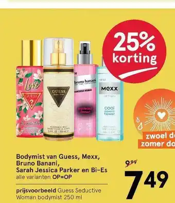 Etos Bodymist Van Guess, Mexx, Bruno Banani, Sarah Jessica Parker En Bi-Es 25% Korting aanbieding